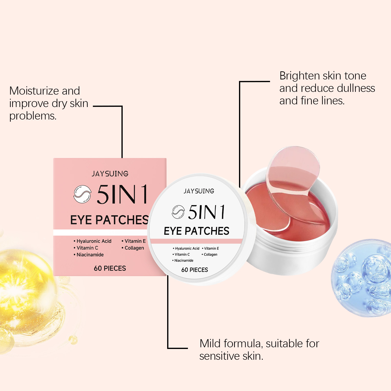 JAYSUING 5-in-1 Under Eye Patc - Hyaluronic Acid Serum 评论和价格