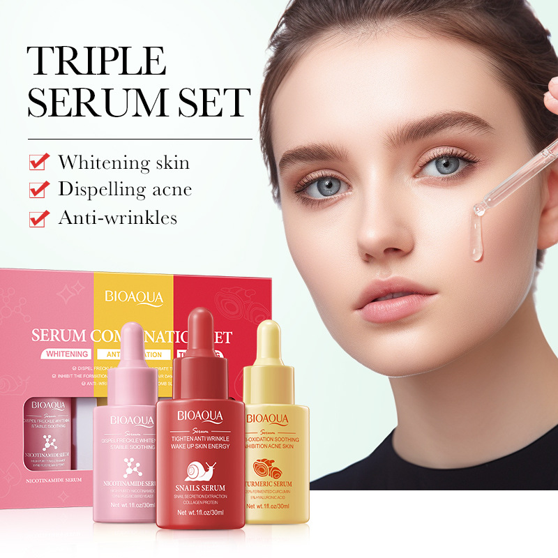 3pcs/set BIOAQUA Vitamin C Ret - Hyaluronic Acid Serum 评论和价格