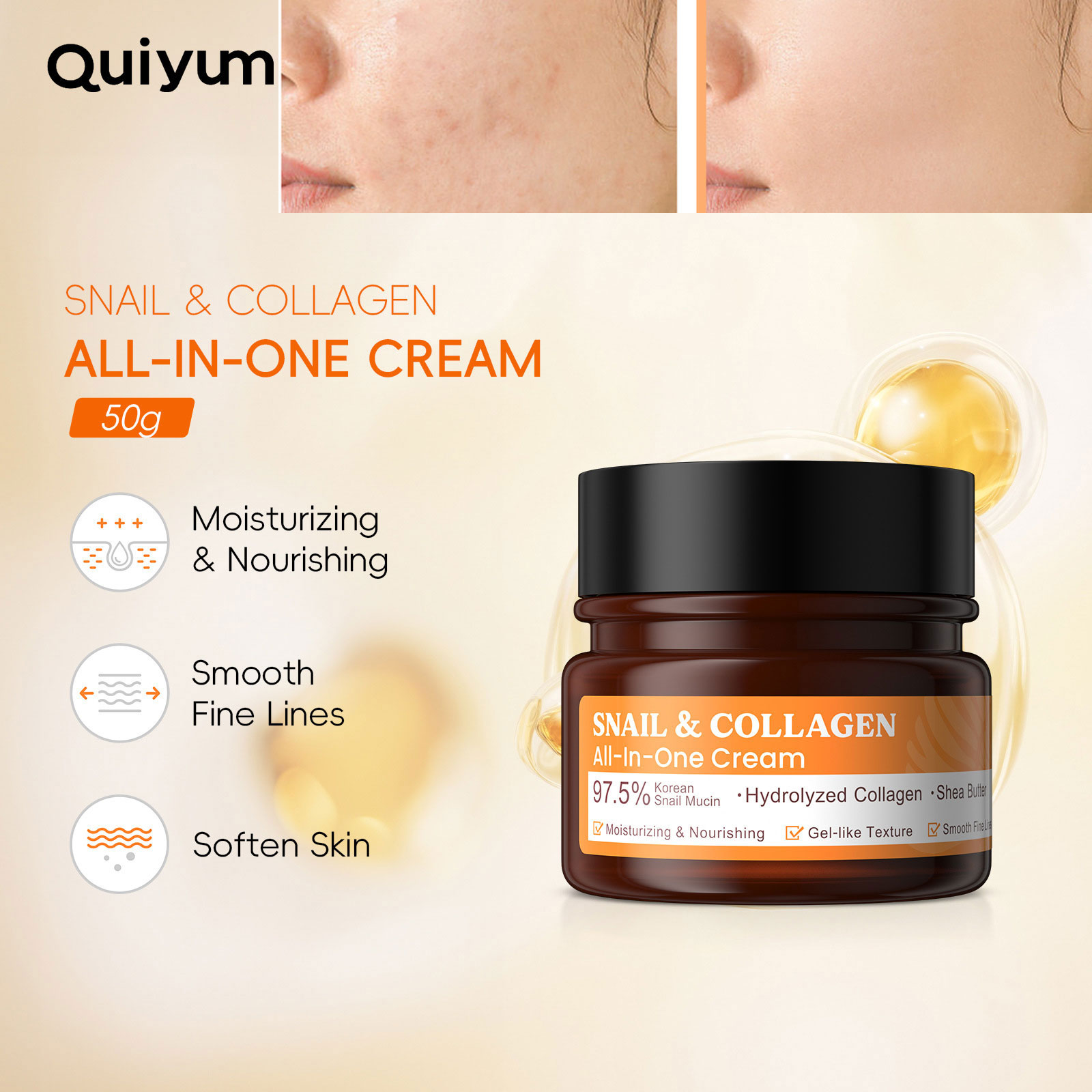 LAIKOU Snail Collagen Face Cre - Snail Cream Gel 评论和价格