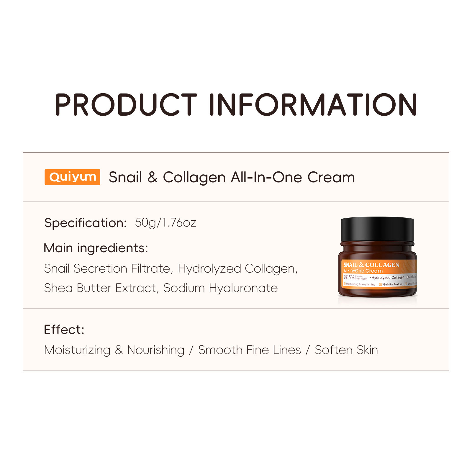 LAIKOU Snail Collagen Face Cre - Snail Cream Gel 评论和价格