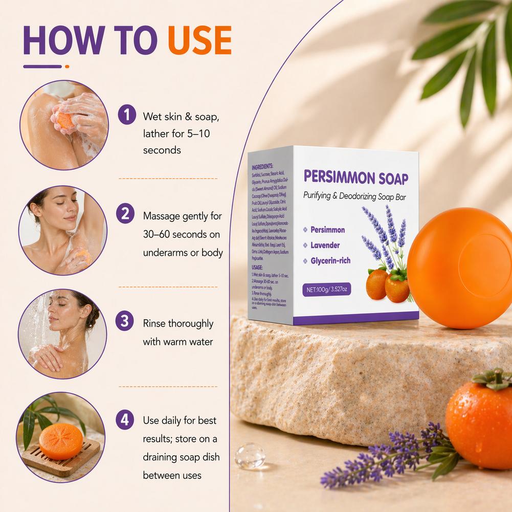 Persimmon lavender Soap Bar Pe - Skincare Gentle 评论和价格